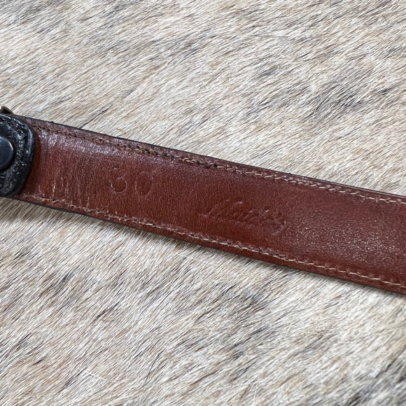 David Dear Turquoise Sterling Buckle on Crocodile Belt - Picture 4 of 8